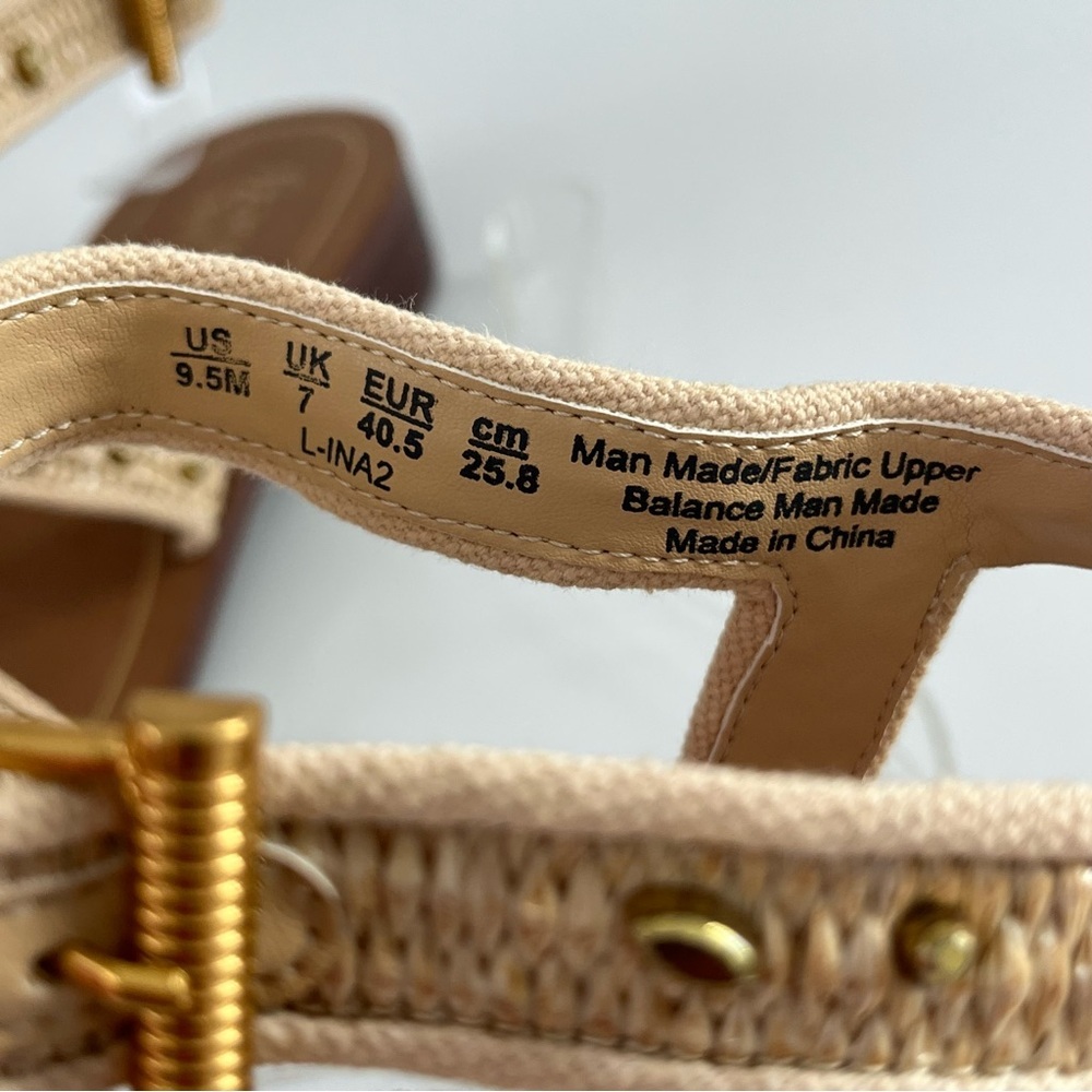 FRANCO SARTO Ina Toe Loop Sandal In Natural Raffia NEW - Picture 11 of 12